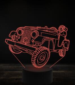 Beling 3D lampa, Jeep Willys MB offroad, 7 farebná, VBN7