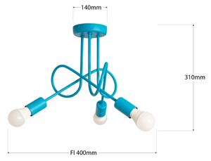 LED Detský prisadený luster OXFORD 3xE27/15W/230V modrý