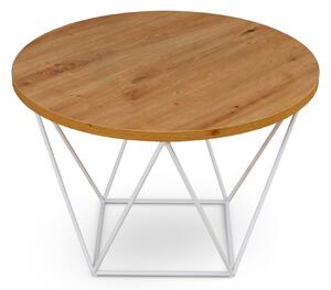 Príručný stolík Liam - biela / dub artisan