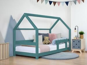 Benlemi Detská posteľ domček TERY s bočnicou Zvoľte farbu: Nelakovaná, Rozmer: 90x160 cm