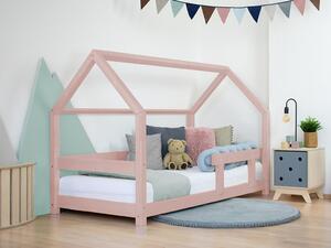 Benlemi Detská posteľ domček TERY s bočnicou Zvoľte farbu: Nelakovaná, Rozmer: 90x160 cm