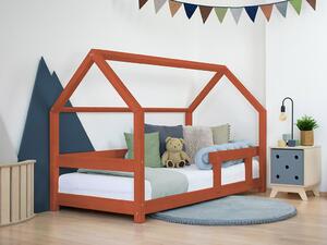 Benlemi Detská posteľ domček TERY s bočnicou Zvoľte farbu: Nelakovaná, Rozmer: 80x160 cm