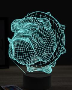 Beling 3D lampa, bulldog hlava 7 farebná OR7