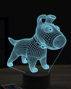 Beling 3D lampa, kreslený pes, 7 farebná OR8
