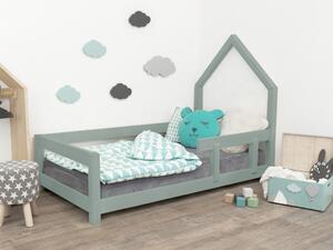 Benlemi Detská posteľ domček POPPI s bočnicou Zvoľte farbu: Biela, Rozmer: 80x160 cm, Strana: Vľavo