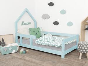 Benlemi Detská posteľ domček POPPI s bočnicou Zvoľte farbu: Tmavo sivá, Rozmer: 80x160 cm, Strana: Vľavo