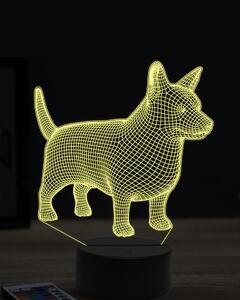 Beling 3D lampa, Welsh Corgi Pembroke, 7 farebná OR10