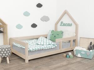 Benlemi Detská posteľ domček POPPI s bočnicou Zvoľte farbu: Biela, Rozmer: 90x160 cm, Strana: Vľavo