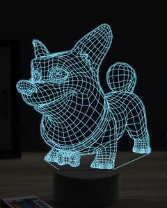 Beling 3D lampa, vtipný korgi,7 farebná OR16