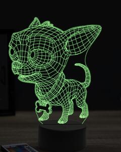 Beling 3D lampa, vtipná čivava,7 farebná OR15