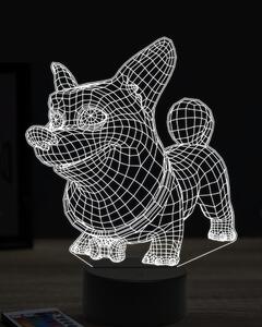 Beling 3D lampa, Funny Corgi dog, 16 farebná, PS16