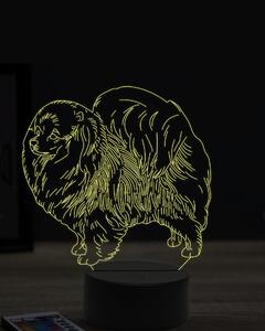 Beling 3D lampa, Pomerianský špic, 7 farebná OR28