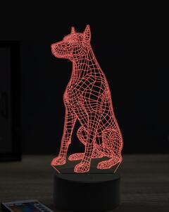 Beling 3D lampa, Sitting doberman dog, 16 farebná, PS36