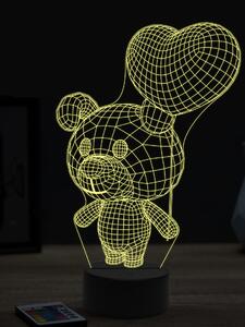 Beling 3D lampa,toon pes zo srdcom, 7 farebná OR33