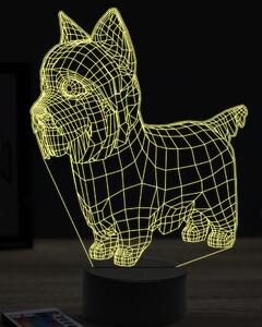 Beling 3D lampa, Jorkšírsky teriér 2, 7 farebná OR35