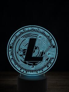 Beling 3D lampa,Litecoin, 7 farebná JRV1