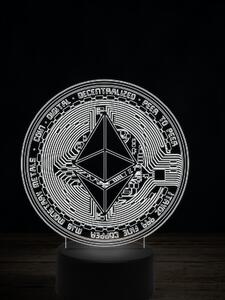 Beling 3D lampa,Ethereum, 7 farebná JRV2