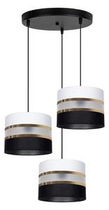 Luster na lanku CORAL 3xE27/60W/230V čiernobiela