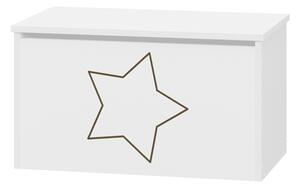 Raj posteli Box na hračky - gravírovaná hviezdička wenge