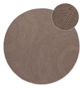 Ručne tkaný vlnený okrúhly koberec taupe ø 120 cm Eleni Taupe – Hanse Home