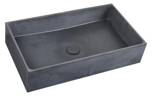 Umývadlo na dosku SAT Cementovo 64x36,5 cm antracit mat bez prepadu CEM6437A