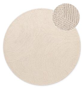 Ručne tkaný vlnený okrúhly koberec vo svetlo prírodnej farbe ø 120 cm Eleni Natural White – Hanse Home