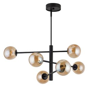 Luster na tyči ORO 6xG9/12W/230V čierna/zlatá