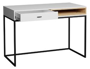 Moderný písací stôl Olier OL01, Farby: biely / biely + dub artisan Mirjan24 5903211008719