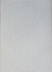 Koberec Zen Garden 2401 WHITE – biely obdĺžnikový koberec s vzorom Rozmer: 60x100 cm