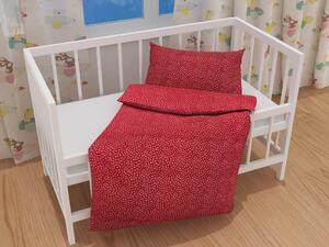 Biante Detské bavlnené posteľné obliečky do postieľky Sandra SA-360 Drobné kvietky na červenom Do postieľky 90x120 a 40x60 cm