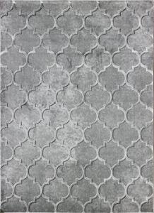 Koberec Elite 17391 GREY – sivý obdĺžnikový koberec s vzorom Rozmer: 80x150 cm