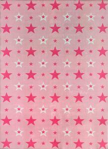 Koberec Porte 8461 PINK ružový s hviezdičkami – obdĺžnik Rozmer: 60x100 cm