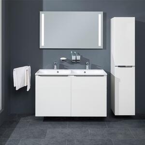 Mereo Mailo, kúpeľňová skrinka, 1210 mm, keramické umývadlo, biela, dub, antracit, 2 zásuvky Mailo, kúpeľňová skrinka s keramickým umývadlom, antraci…