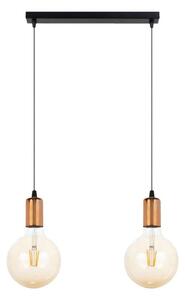 Luster na lanku MIROS 2xE27/60W/230V čierna/medená