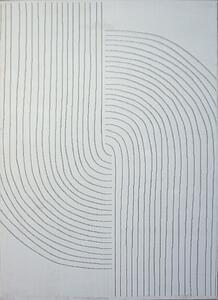 Biely obdĺžnikový koberec Zen Garden 2403 WHITE – elegantný vzor Rozmer: 80x150 cm