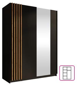 Kondela Šatníková skriňa s posuvnými dverami Bajadero Typ 1 2D-150 - čierna / dub artisan