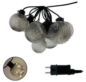 LED vonkajší dekoratívny reťazec 10xLED/0,15W/230V 6,8 m IP44 čierna/dymová