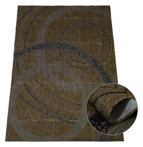 Koberec Eqos 0003 BROWN – hnedý obdĺžnik s geometrickým vzorom Rozmer: 140x190 cm
