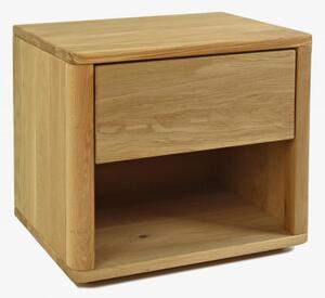 Dubový nočný stolík Emma so zásuvkou