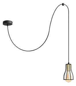 Luster na lanku TUBE 1xE27/15W/230V čierna/zlatá