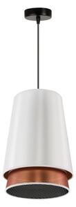 Duolla - Luster na lanku BELL SHINY 1xE27/15W/230V pr. 25 cm biela/medená