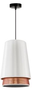 Duolla - Luster na lanku BELL SHINY 1xE27/15W/230V pr. 25 cm biela/medená