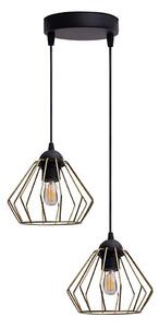 Luster na lanku CEED GOLD 2xE27/60W/230V pr. 28 cm čierna/zlatá