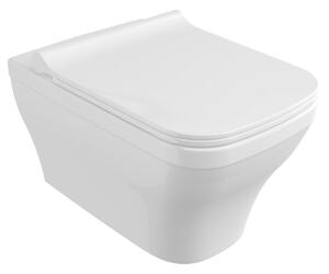 BOCCHI Firenze - WC závesné 535x340 mm, rimless + sedátko slim Soft Close - SET, biela lesklá