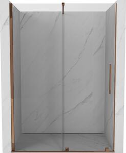 Mexen Velar, posuvné dvere do otvoru 130x200 cm, 8mm číre sklo, ružové zlato, 871-130-000-01-60