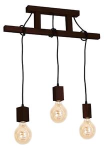 Luster na tyči JACK 3xE27/40W/230V hnedé drevo