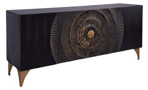 Dizajnová komoda Venetia 177 cm čierno-zlatá