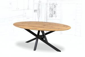 Wooded Jedálenský stôl Victoria ROUNDED z masívu DUB 190x90x76cm