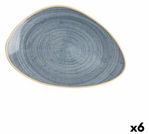 Plochý tanier Ariane Terra Trojuholníkové Modrá Keramický Ø 29 cm (6 kusov)
