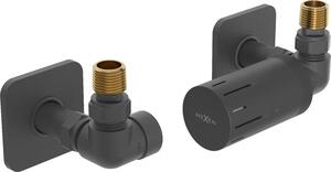Mexen G05, axiálna termostatická súprava pre vykurovacie teleso s krytkou, antracitová, W903-958-909-66